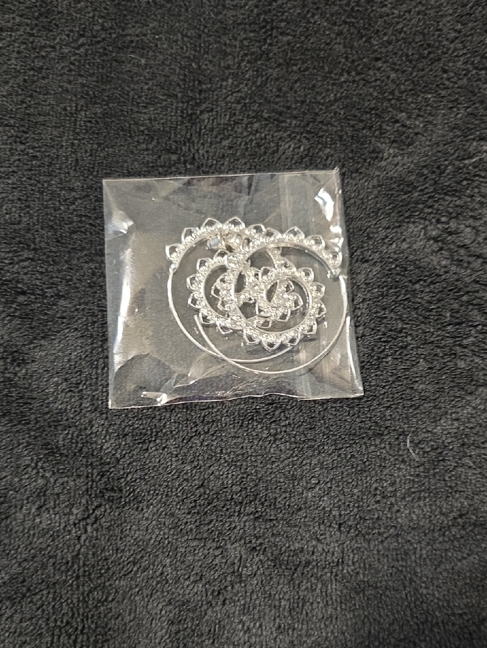 Silver Tone Floral Hoop Earrings - Sparkling Crystal Accents